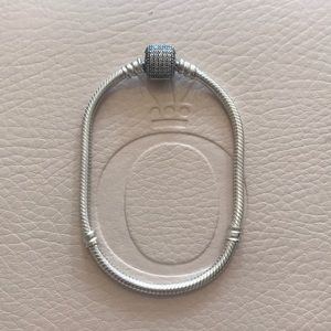 Pandora CZ Barrel Clasp Bracelet - SZ 7.1 Inch